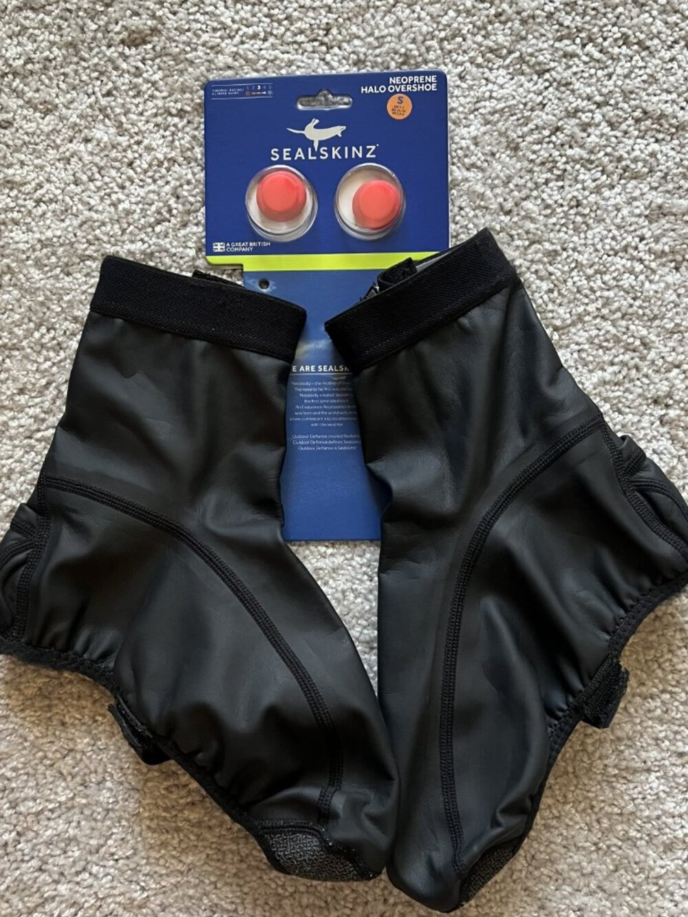 Seal Skinz Neoprene Halo Overshoe for Cycling, Thermal w/Lights, Size W Sm NWT